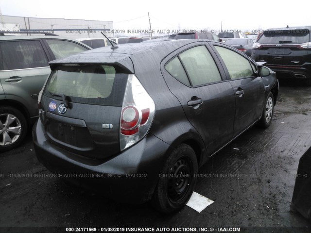 JTDKDTB36C1023173 - 2012 TOYOTA PRIUS C GRAY photo 4