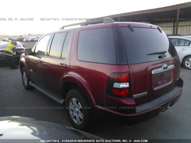 1FMEU73E48UA71082 - 2008 FORD EXPLORER XLT RED photo 3