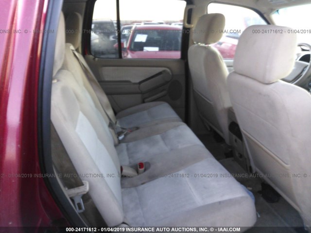 1FMEU73E48UA71082 - 2008 FORD EXPLORER XLT RED photo 8