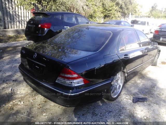 WDBNG70JXYA104485 - 2000 MERCEDES-BENZ S 430 BLACK photo 4