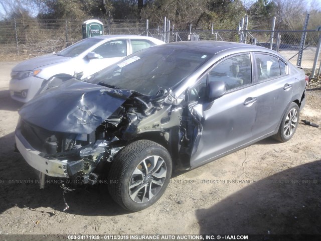 2HGFB2F95DH528500 - 2013 HONDA CIVIC EXL GRAY photo 2