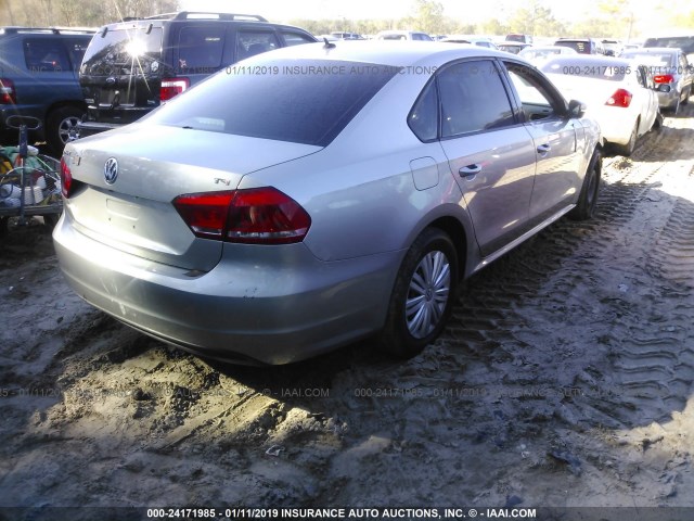 1VWAS7A30EC050089 - 2014 VOLKSWAGEN PASSAT S SILVER photo 4