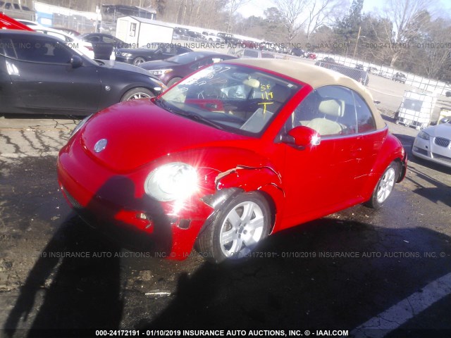 3VWRF31Y17M408507 - 2007 VOLKSWAGEN NEW BEETLE CONVERTIBLE OPTION PKG 1 RED photo 2