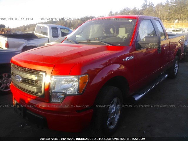 1FTFX1EF9EFB23972 - 2014 FORD F150 SUPER CAB RED photo 2