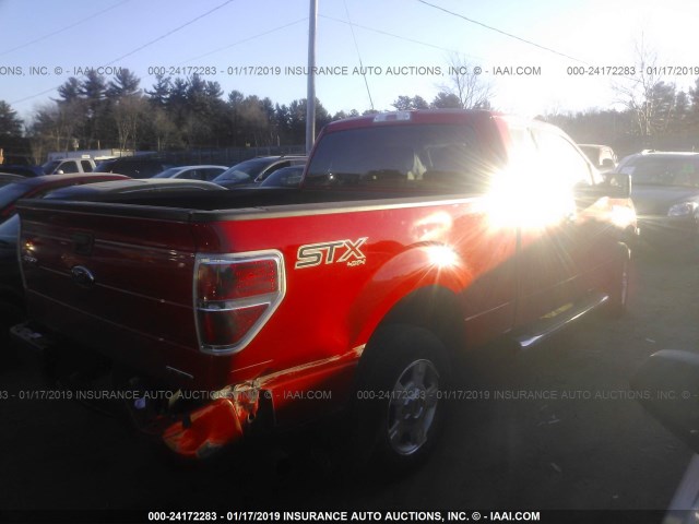 1FTFX1EF9EFB23972 - 2014 FORD F150 SUPER CAB RED photo 4