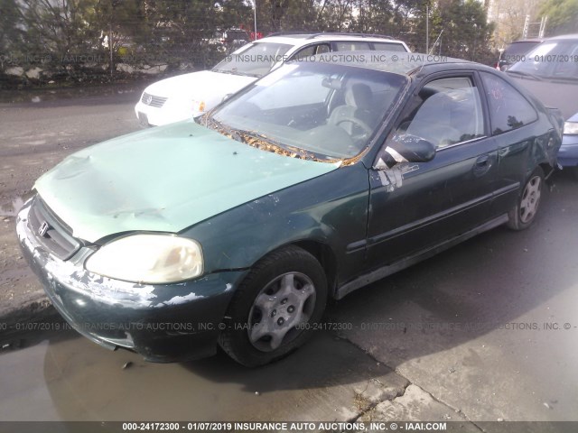 1HGEJ6124XL054918 - 1999 HONDA CIVIC DX GREEN photo 2