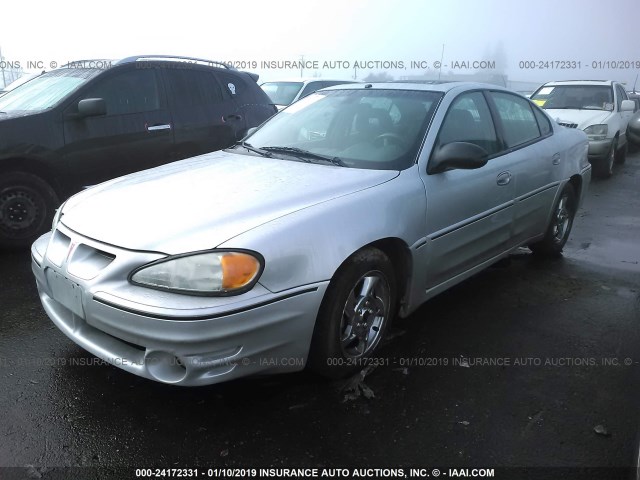 1G2NW52E72M642953 - 2002 PONTIAC GRAND AM GT SILVER photo 2