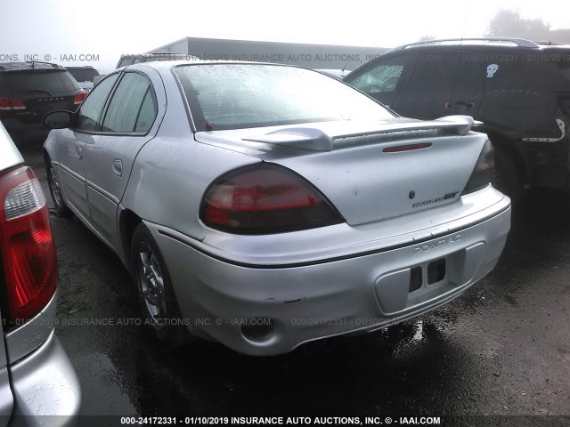 1G2NW52E72M642953 - 2002 PONTIAC GRAND AM GT SILVER photo 3