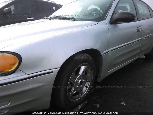 1G2NW52E72M642953 - 2002 PONTIAC GRAND AM GT SILVER photo 6