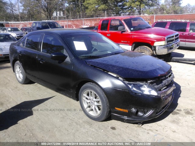 3FAHP0GA4CR381052 - 2012 FORD FUSION S BLACK photo 1