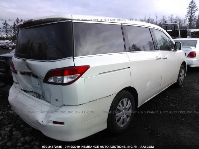 JN8AE2KP4C9034149 - 2012 NISSAN QUEST S/SV/SL/LE WHITE photo 4