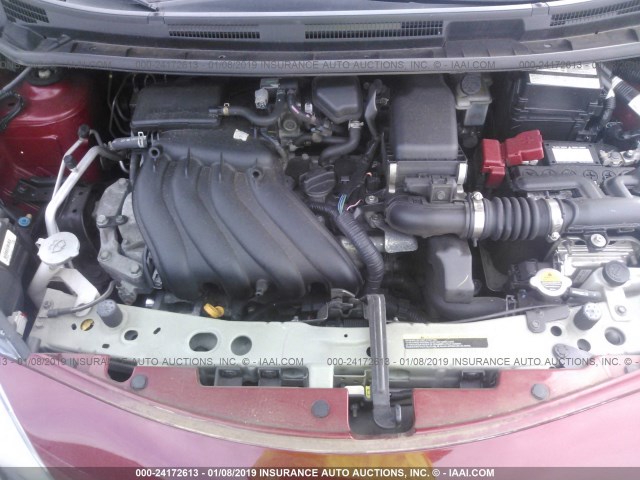 3N1CE2CP5GL366961 - 2016 NISSAN VERSA NOTE S/S PLUS/SV/SL/SR RED photo 10