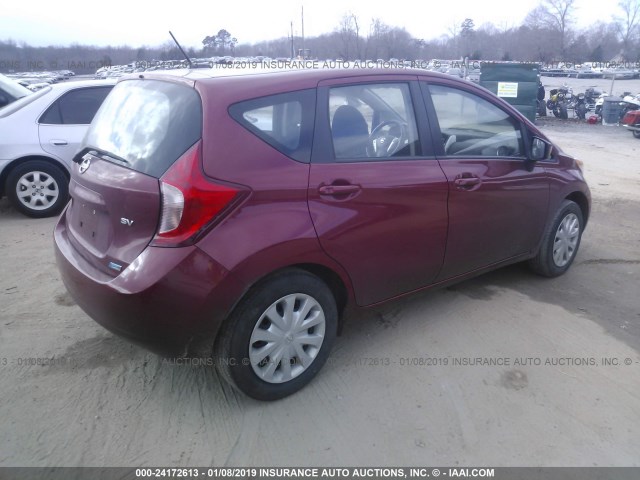 3N1CE2CP5GL366961 - 2016 NISSAN VERSA NOTE S/S PLUS/SV/SL/SR RED photo 4