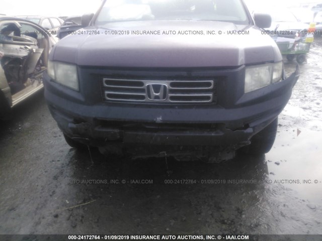 2HJYK16287H519536 - 2007 HONDA RIDGELINE RT MAROON photo 6