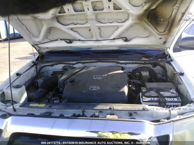 5TEJU62N87Z343704 - 2007 TOYOTA TACOMA DOUBLE CAB PRERUNNER WHITE photo 10