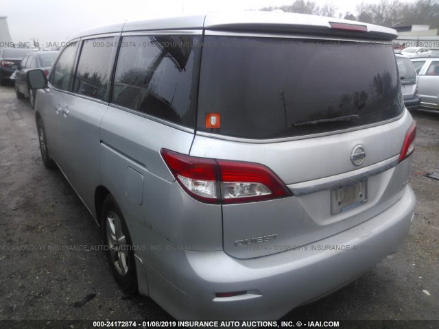 JN8AE2KP6D9060351 - 2013 NISSAN QUEST S/SV/SL/LE SILVER photo 3