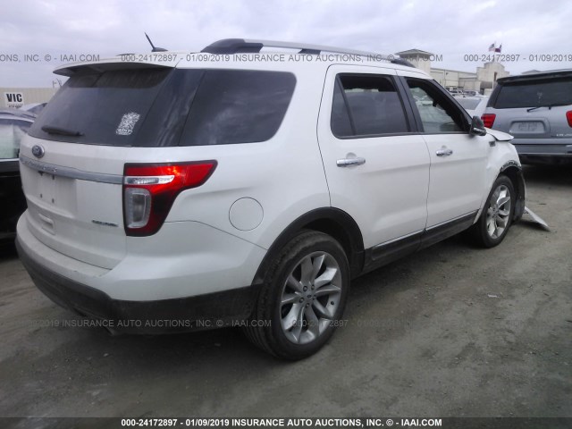 1FM5K7D81FGA54072 - 2015 FORD EXPLORER XLT WHITE photo 4