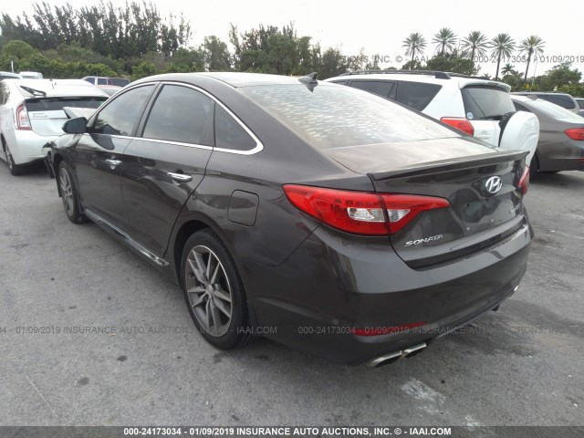 5NPE34AB0FH120235 - 2015 HYUNDAI SONATA SPORT/LIMITED Dark Brown photo 3