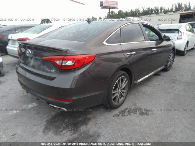 5NPE34AB0FH120235 - 2015 HYUNDAI SONATA SPORT/LIMITED Dark Brown photo 4