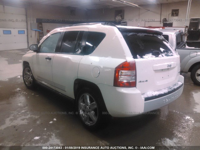 1J8FF57W37D237190 - 2007 JEEP COMPASS LIMITED WHITE photo 3