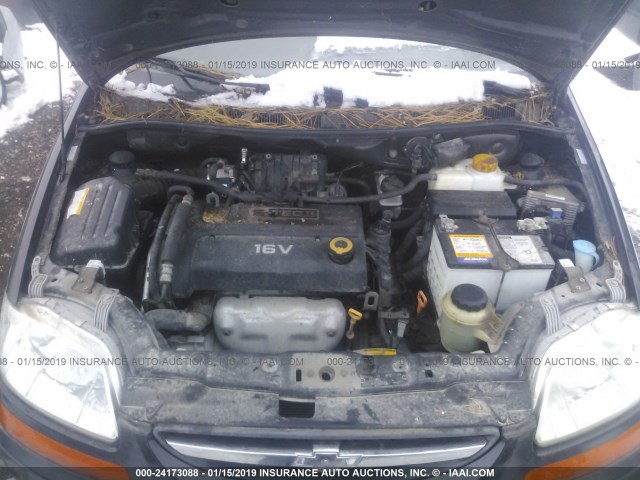 KL1TD66638B235239 - 2008 CHEVROLET AVEO LS BLACK photo 10