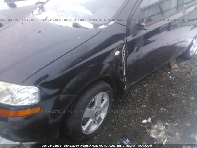 KL1TD66638B235239 - 2008 CHEVROLET AVEO LS BLACK photo 6