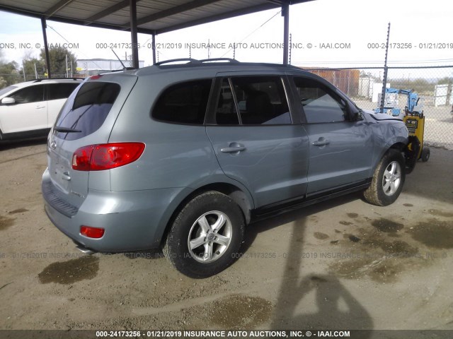 5NMSG13D47H099795 - 2007 HYUNDAI SANTA FE GLS Light Blue photo 4