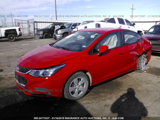 1G1BC5SMXJ7219532 - 2018 CHEVROLET CRUZE LS RED photo 2