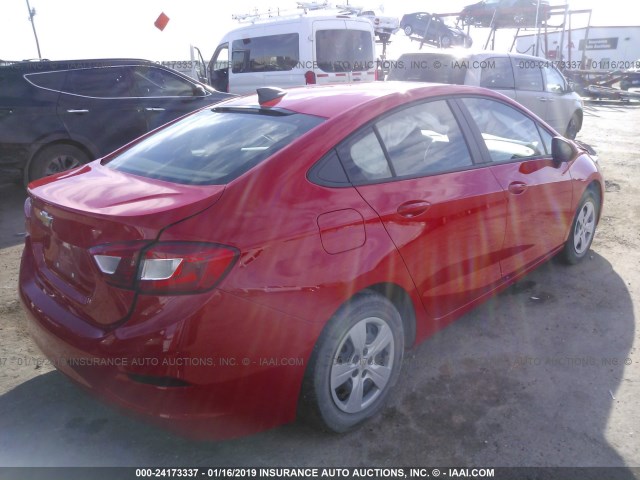 1G1BC5SMXJ7219532 - 2018 CHEVROLET CRUZE LS RED photo 4