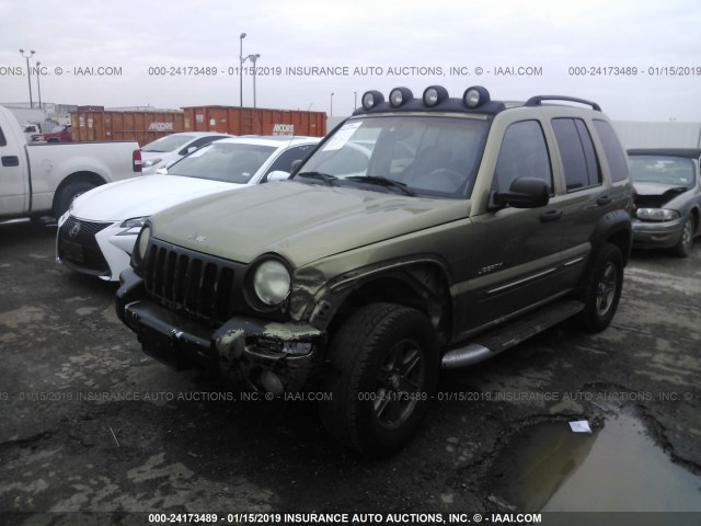 1J4GK38K72W301102 - 2002 JEEP LIBERTY RENEGADE GREEN photo 2