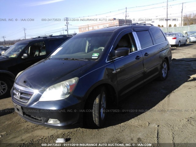 5FNRL38887B047928 - 2007 HONDA ODYSSEY TOURING BLUE photo 2