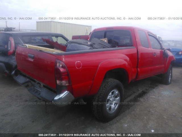 5TEUU42NX8Z486382 - 2008 TOYOTA TACOMA ACCESS CAB წითელი ფოტო 4