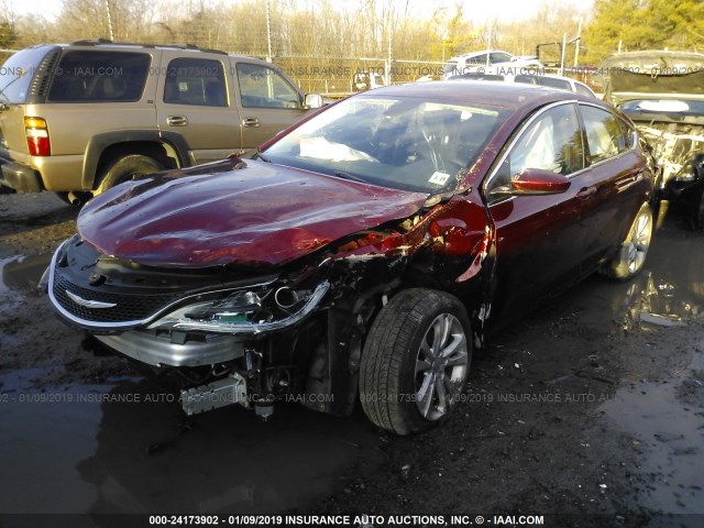 1C3CCCAB9FN561271 - 2015 CHRYSLER 200 LIMITED RED photo 2