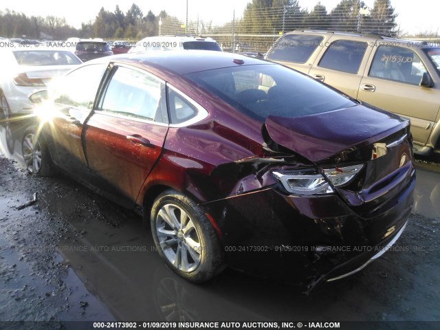 1C3CCCAB9FN561271 - 2015 CHRYSLER 200 LIMITED RED photo 3