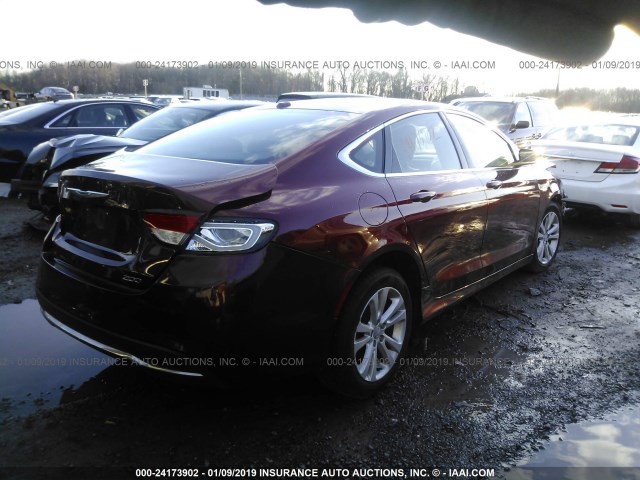 1C3CCCAB9FN561271 - 2015 CHRYSLER 200 LIMITED RED photo 4