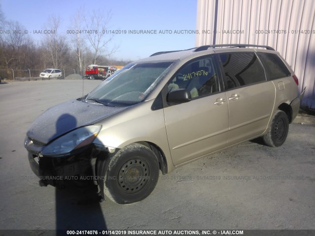 5TDZK23C68S166907 - 2008 TOYOTA SIENNA CE/LE GOLD photo 2