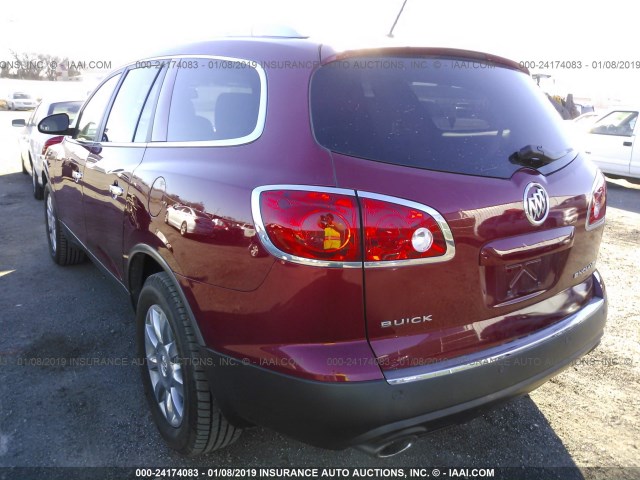 5GAKRDED1CJ212942 - 2012 BUICK ENCLAVE MAROON photo 3