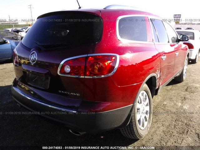 5GAKRDED1CJ212942 - 2012 BUICK ENCLAVE MAROON photo 4
