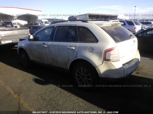 2FMDK48C77BB13997 - 2007 FORD EDGE SEL WHITE photo 3