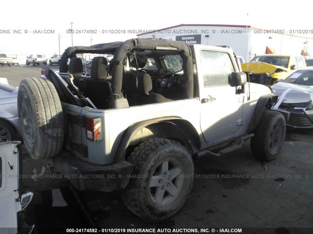 1C4AJWAG4FL598424 - 2015 JEEP WRANGLER SPORT SILVER photo 4