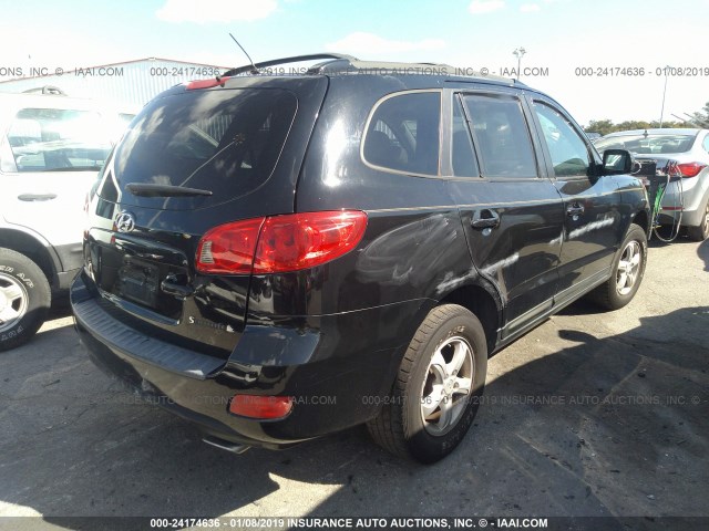 5NMSG13D87H064015 - 2007 HYUNDAI SANTA FE GLS BLACK photo 4