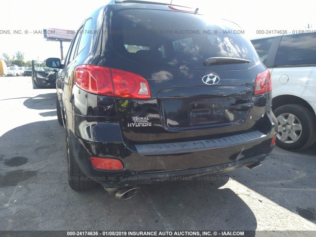 5NMSG13D87H064015 - 2007 HYUNDAI SANTA FE GLS BLACK photo 6