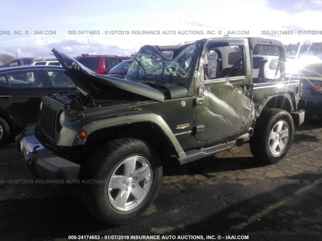 1J4FA54138L621471 - 2008 JEEP WRANGLER SAHARA GREEN photo 2