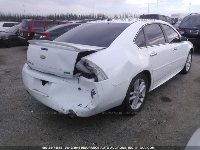 2G1WC5E33C1306998 - 2012 CHEVROLET IMPALA LTZ WHITE photo 4