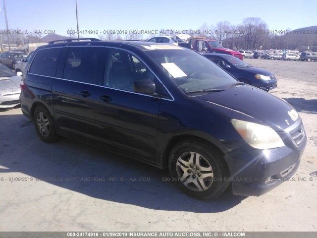 5FNRL38736B036079 - 2006 HONDA ODYSSEY EXL BLUE photo 1