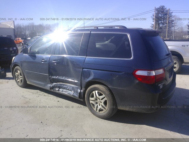 5FNRL38736B036079 - 2006 HONDA ODYSSEY EXL BLUE photo 3