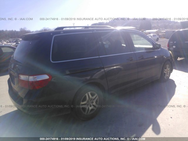 5FNRL38736B036079 - 2006 HONDA ODYSSEY EXL BLUE photo 4