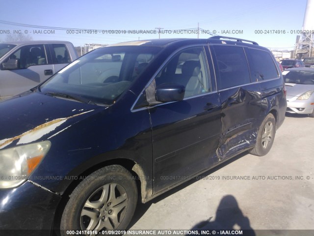 5FNRL38736B036079 - 2006 HONDA ODYSSEY EXL BLUE photo 6