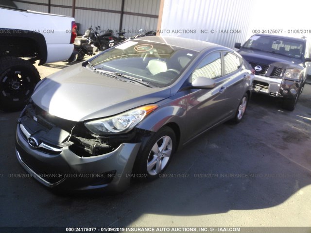 5NPDH4AE0BH055002 - 2011 HYUNDAI ELANTRA GLS/LIMITED GRAY photo 2