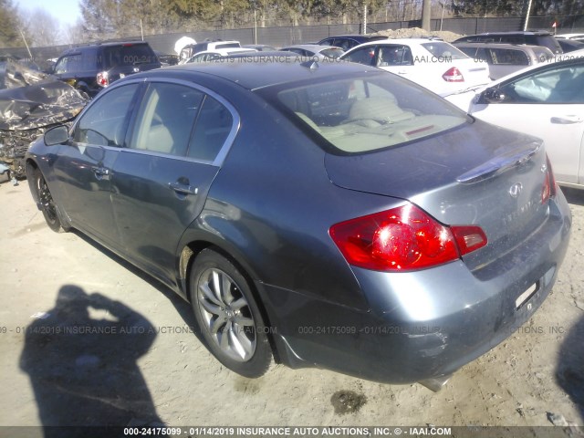 JNKBV61F58M263619 - 2008 INFINITI G35 BLUE photo 3